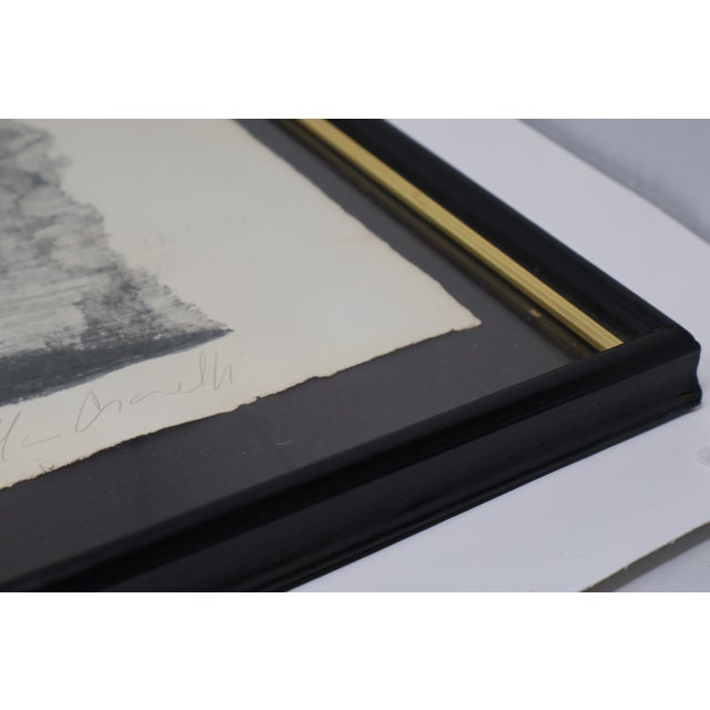 Late 20th Century Martha Cianelli Signed Modernist Abstract Lithograph in Black & Gold Frame For Sale - Image 12 of 15