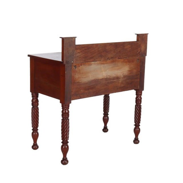 Antique Sheraton Cherry & Tiger Maple 3-Drawer Server C1830 For Sale - Image 9 of 15
