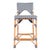 Spritely Home Accent Furniture Creanly 25.25 in. Seat Height Rattan Counter Stool with Back and Footrest, White/Navy Dot / Natural Rattan Frame For Sale - Image 4 of 8
