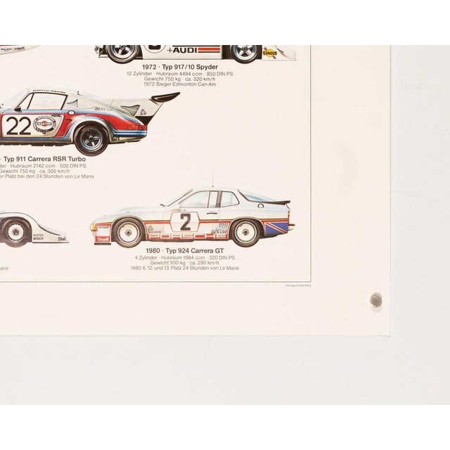 Paper Porsche Racing Cars Poster by Ken Rush, 1980s For Sale - Image 7 of 9