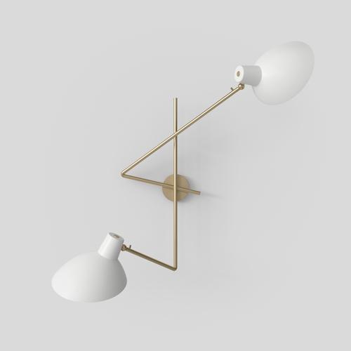 Vv cinquanta twin wall lamp. Design by vittoriano viganò. This version is with black lacquered reflector and black mount....