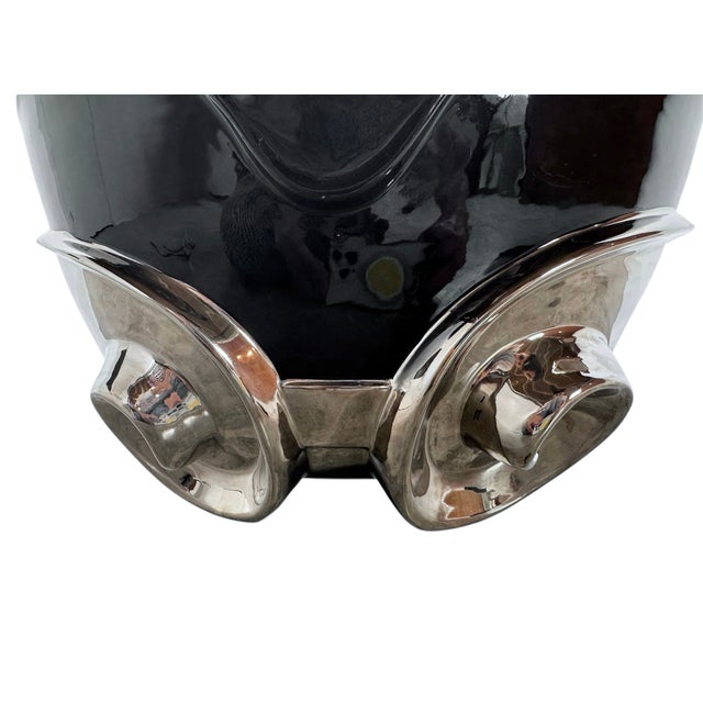 Ceramic Dolbi Cashier 1980 "New Regency" Chrome & Ceramic Centerpiece For Sale - Image 7 of 12