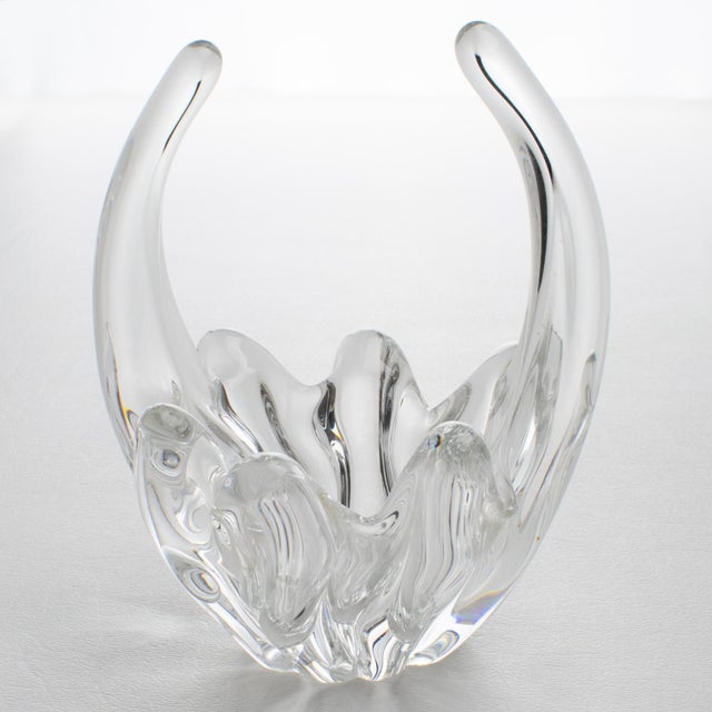 Daum Nancy France Crystal Bud Vase, Basket or Vide Poche, circa 1970 For Sale In Atlanta - Image 6 of 9