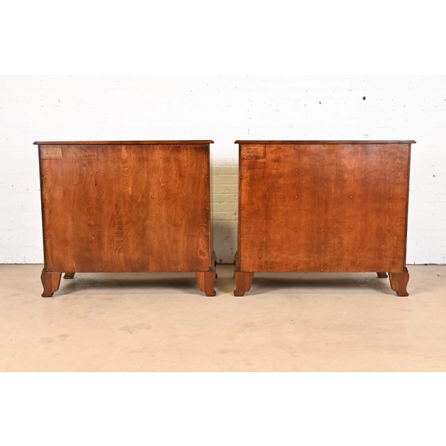 Kindel Furniture Georgian Carved Mahogany Block Front Chests of Drawers, Newly Refinished For Sale - Image 11 of 12