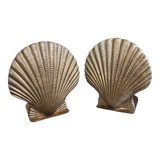 Brass Seashell Bookends For Sale