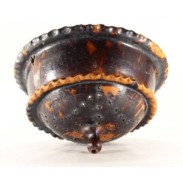 Late 19th Century Circa 1900 Barrio De La Luz Puebla Pottery Hanging Planter Cache Pot Barro Vidriado For Sale - Image 5 of 18