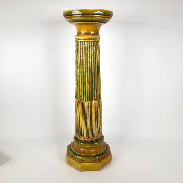 19th Century French Faience Column Pedestal For Sale - Image 11 of 11