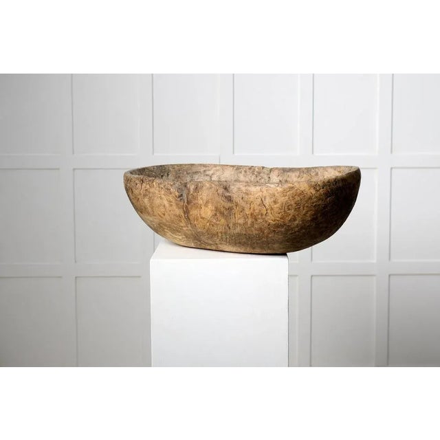 Unusual Swedish antique bowl from the late 1700s. The bowl is a large and heavy root bowl in an organic shape made in...