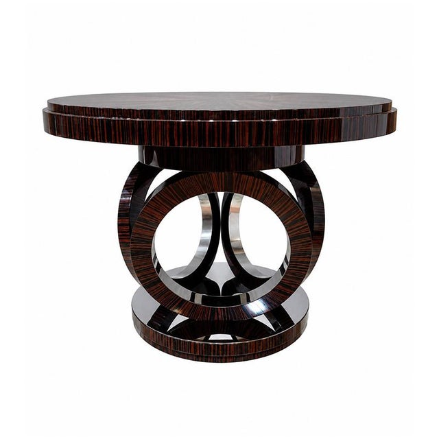 Vintage Round Wooden Table, 1980s For Sale - Image 3 of 5