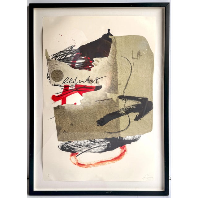 Antoni Tapies Lithograph in Colors 'Arrow' 138/300, 1988 Antoni Tapies (1923–2012) Arrow, this is work #38 of 300. from...