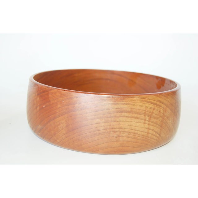 1960s Mid Century Danish Modern Teak Salad Serving Bowl, For Sale - Image 5 of 7