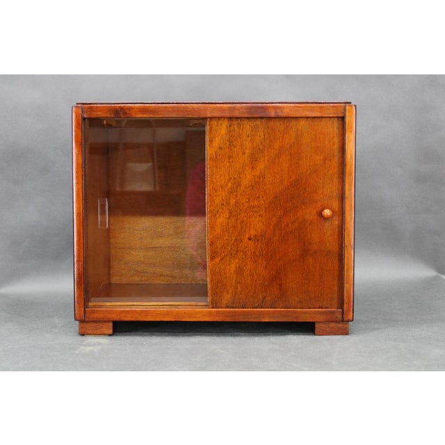 Art Deco Sliding Door Display Cabinet, Czechoslovakia, 1940s For Sale - Image 3 of 17