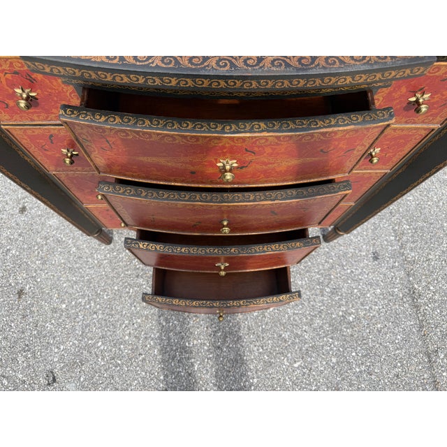 1990s Theodore Alexander Commode Leather Chest of Drawers Brass Hardware For Sale In West Palm - Image 6 of 18