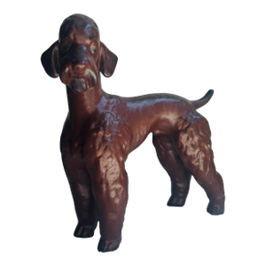 Vintage Mid-Century Modern Stoneware Ceramic Poodle Dog Figurine Sculpture