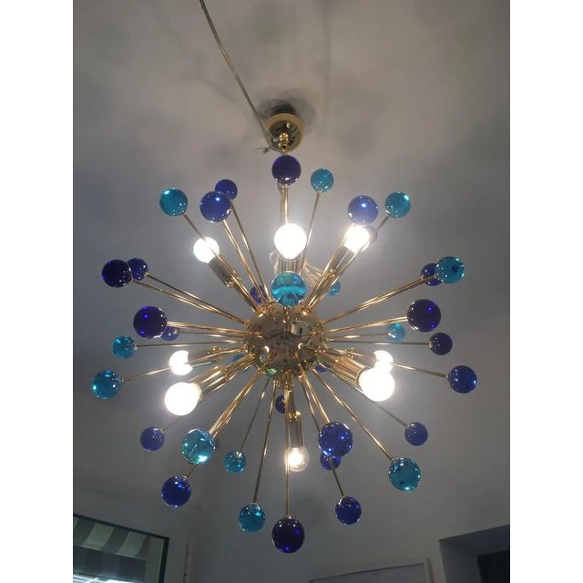 Early 21st Century Murano Style Glass Sputnik Multicolors Italian Handmade Chandelier from Simoeng For Sale - Image 5 of 8