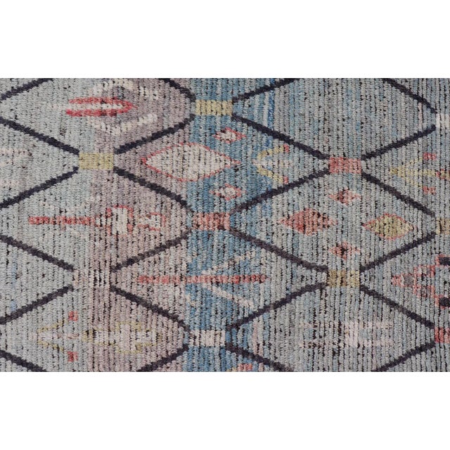Modern Moroccan Rug by Keivan Woven Arts With All-Over Geometric 9'6 X 11'3 V For Sale In Atlanta - Image 6 of 11