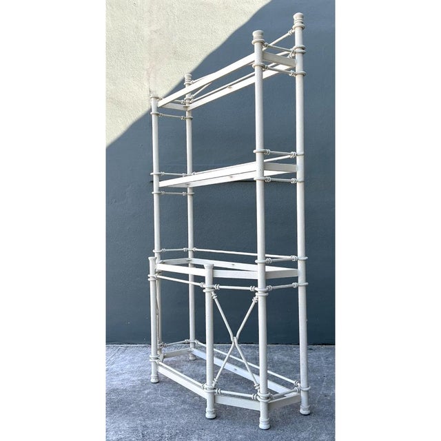 Metal Vintage Painted Metal Display Shelf For Sale - Image 7 of 12