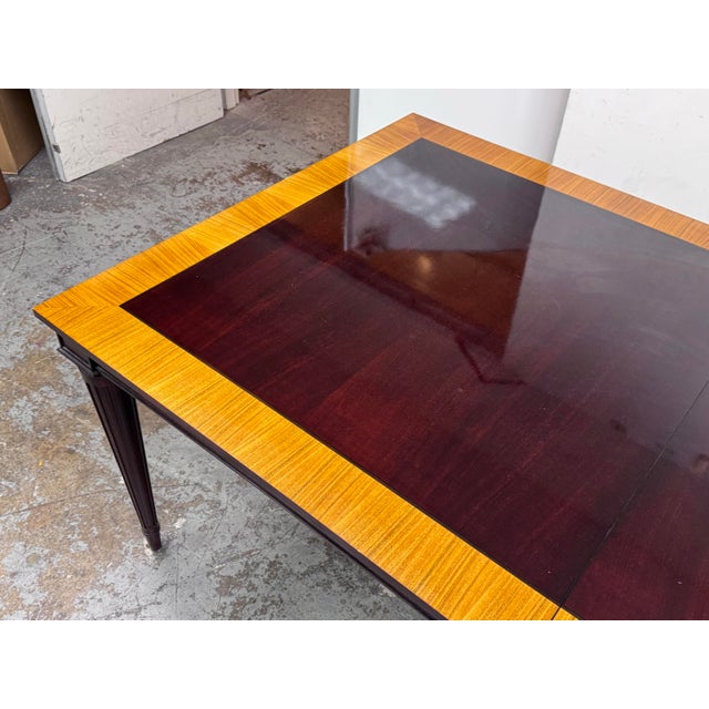 Wood Larry Laslo for John Widdicomb Moderne Extension Dining Table For Sale - Image 7 of 12