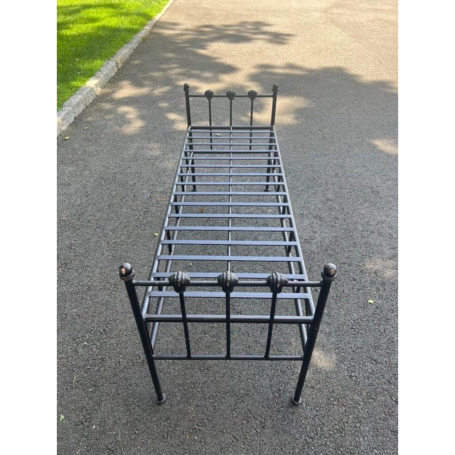 Black Wrought Iron Bench For Sale - Image 10 of 18