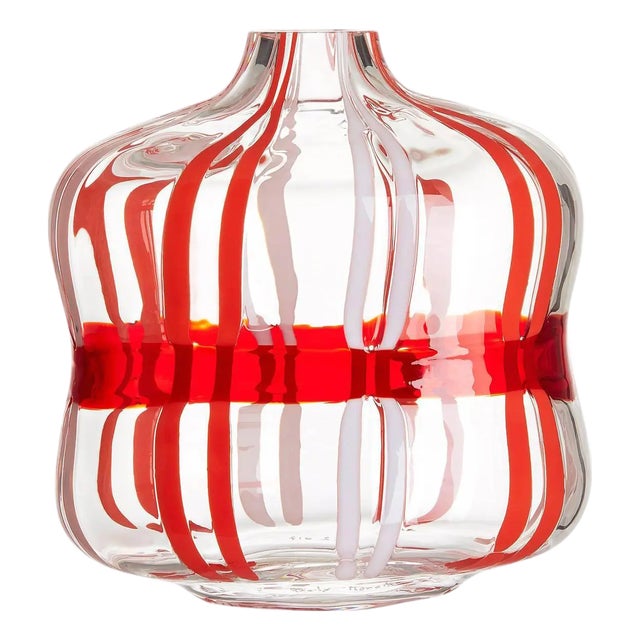 Carlo Moretti Hamsa Mouth Blown Murano Glass Vase For Sale