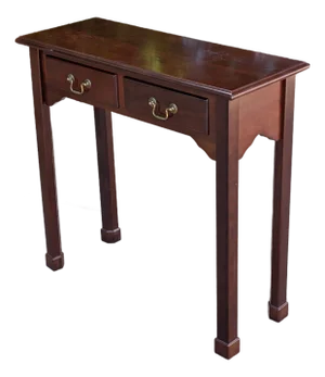 Vintage Chippendale Mahogany Two-Drawer Console Table