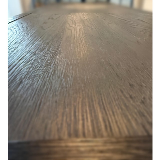 Restoration Hardware French Contemporary Black Oak Extension Dining Table - 84"-132" For Sale - Image 10 of 13