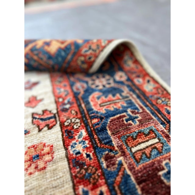 Serapi Rug 5′1×8′4” Gray Wool Tribal Hand-Knotted Oriental Rug For Sale - Image 4 of 12