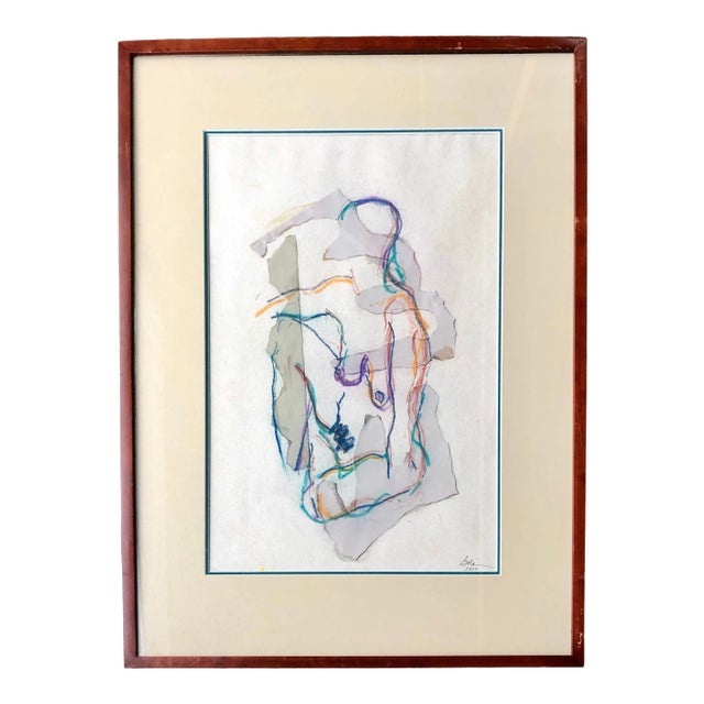 Abstract Nude Pastel Mixed Media Art For Sale