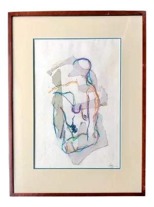 Abstract Nude Pastel Mixed Media Art