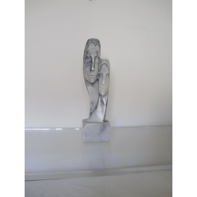 Modern Marble Male Female Sculpture For Sale - Image 3 of 10