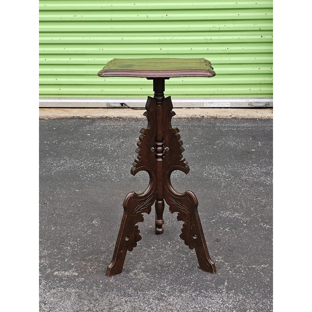 19th Century Eastlake Carved Walnut Stand Pedestal For Sale - Image 13 of 13