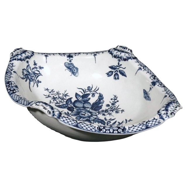First Period Worcester Porcelain Pine Cone Pattern Shaped Basin For Sale - Image 13 of 15