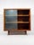 Pair of Vintage Original Mid-Century Modern Walnut Finish All Wood Display Cabinets With Adjustable Shelves and Sliding Wire Glass Doors For Sale - Image 18 of 18
