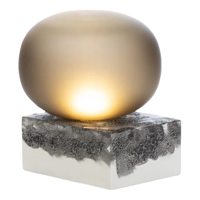 Magma Two Low Lamp in Smoky Grey Acetato with White Base by Ferréol Babin For Sale