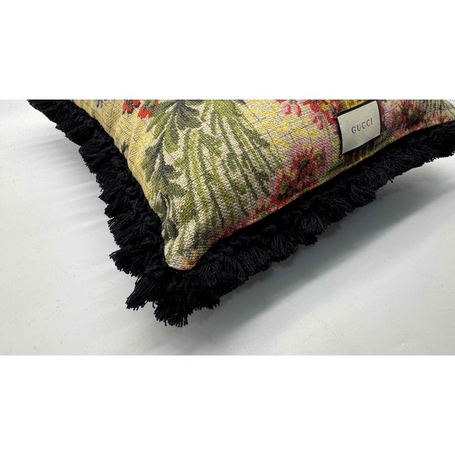 Textile Gucci GG Jacquard Fringed Pillow For Sale - Image 7 of 7