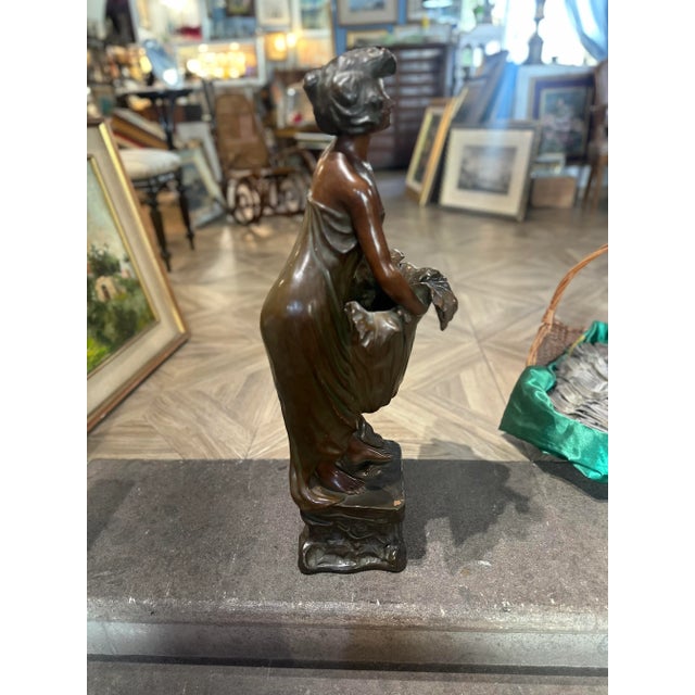 Art Nouveau Terracotta and Bronze Sculpture, 1890s-1910s For Sale - Image 9 of 12