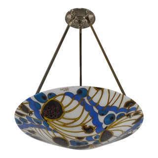 1930s French Art Deco Pendant Light by Maxonade - Chandelier France For Sale
