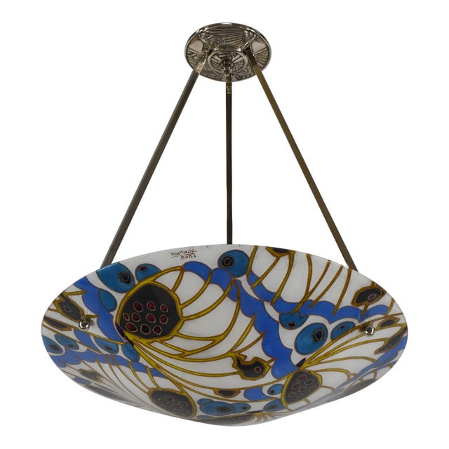 French Art Deco Pendant Light by Maxonade - 1930 Chandelier France For Sale