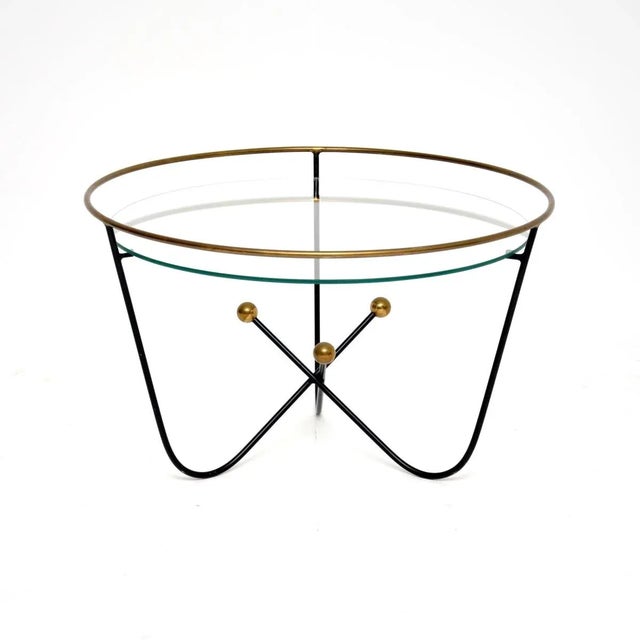 Mid-Century Modern Vintage Steel and Brass Coffee Table from Edward Ihnatowicz, 1950s For Sale - Image 3 of 6