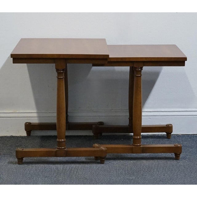 Heritage Furniture Solid Mahogany Italian Provincial 21" Nesting End Tables For Sale - Image 10 of 18
