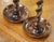 Pair of Early 20th Century English Oak and Brass Barley Twist Candlesticks For Sale - Image 4 of 8