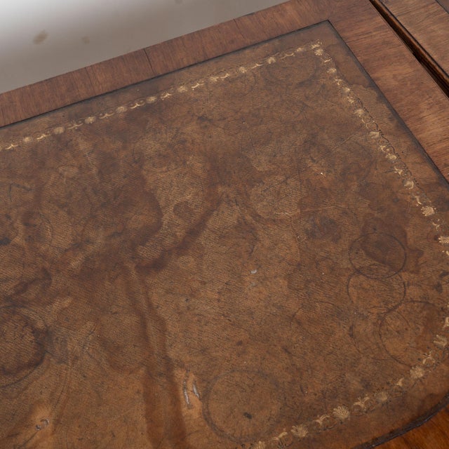 English Mahogany Leather Top Large Conference or Dining Table With Leaves, Circa 1900 For Sale - Image 6 of 16