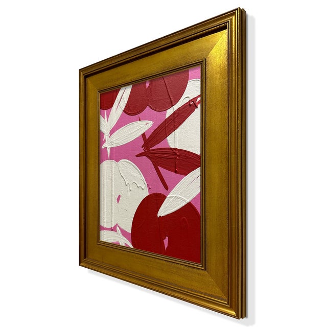 Giusti's iconic textured paintings feature saturated colors with geometric design. Framed in bronzy gold, this piece adds...