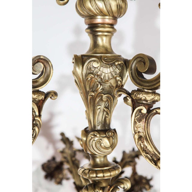 Brass Late 19th Century French Brass Eight-Arm Chandelier For Sale - Image 8 of 10