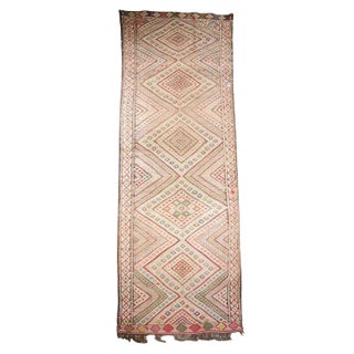 Vintage Moroccan Zemmour Hanbel Tribal Runner Rug, Circa 1960s For Sale