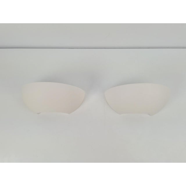 Semi-Circular Plaster Wall Lamps from Atelier Sedap 1990, Set of 2 For Sale - Image 3 of 11