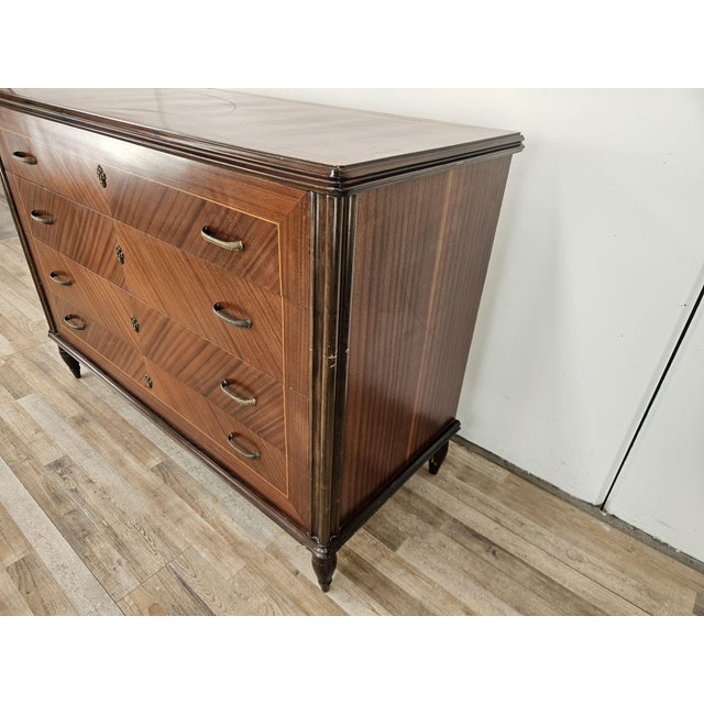 Mid-Century Modern Vintage Chest of Drawers in Rosewood and Maple, 1980 For Sale - Image 3 of 18