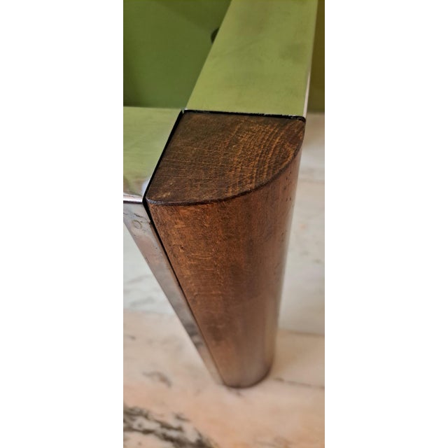 Chrome and Wood Side Table, 1970 For Sale - Image 6 of 11