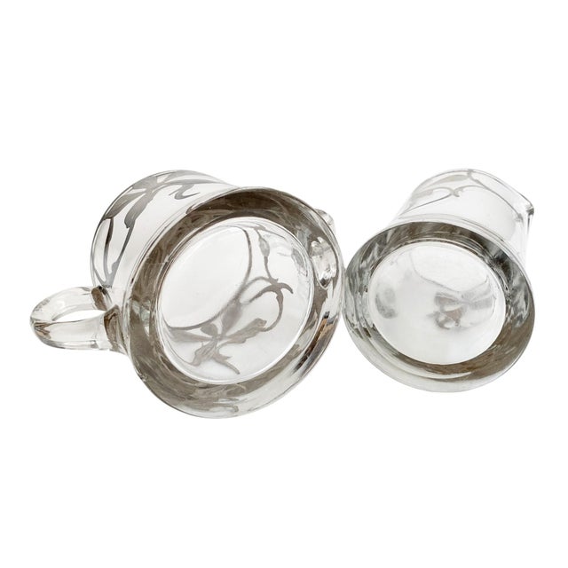 Vintage Art Nouveau Silver Overlay Creamer and Sugar Bowl Set For Sale In New York - Image 6 of 6