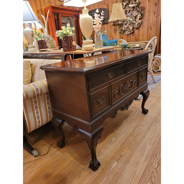 1940s Vintage Lane Chippendale Mahogany Claw Foot Cedar Blanket Chest